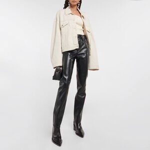 AGOLDE Criss Cross Pants in Black Recycled Leather, size 29